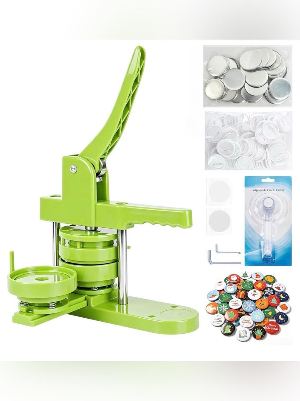 Happizza Button Maker Machine, 75mm(3 inch) DIY Pin Button Maker Press Machine K